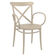 Compamia Cross XL Patio Dining Set with 4 Chairs in Taupe Beige