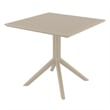 Compamia Cross XL Patio Dining Set with 4 Chairs in Taupe Beige