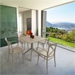 Compamia Cross XL Patio Dining Set with 4 Chairs in Taupe Beige