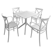 Compamia Cross XL Patio Dining Set with 4 Chairs White
