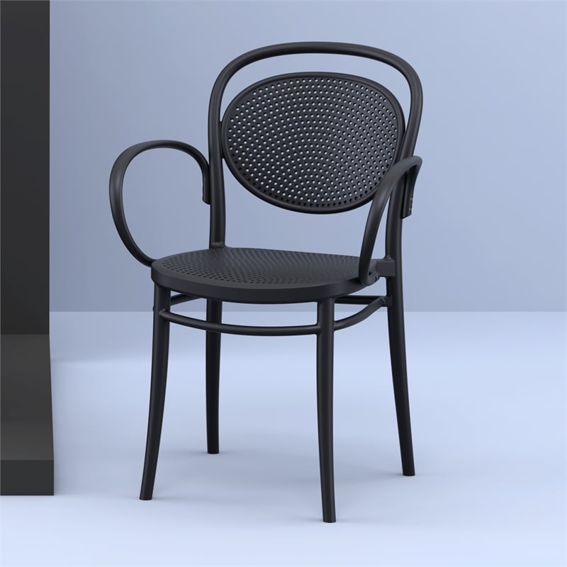 Compamia Marcel Contemporary XL Resin Indoor/Outdoor Arm Chair Black