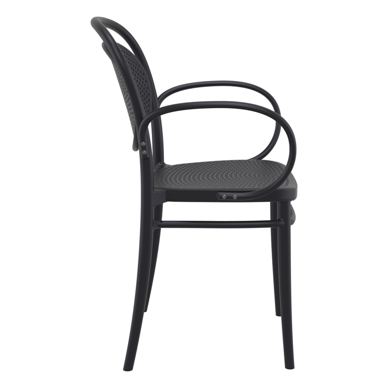 Compamia Marcel Contemporary XL Resin Indoor/Outdoor Arm Chair Black