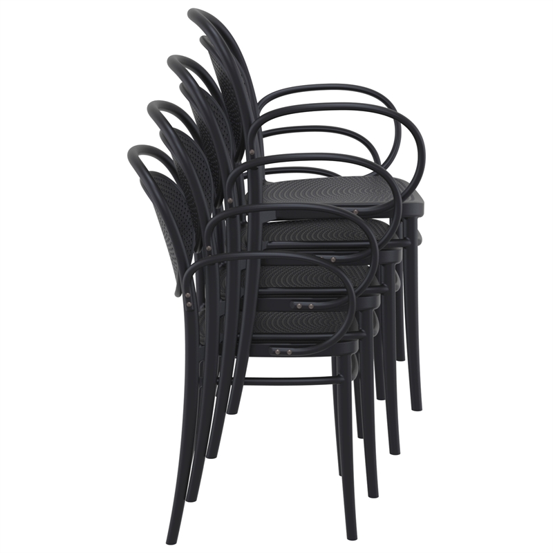 Compamia Marcel Contemporary XL Resin Indoor/Outdoor Arm Chair Black