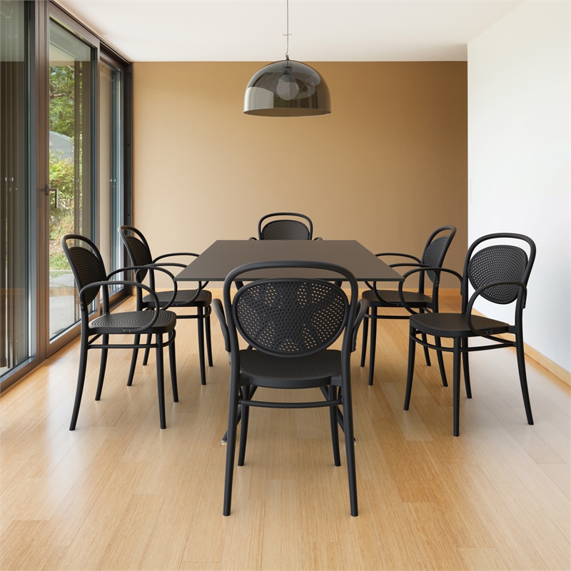 Compamia Marcel Contemporary XL Resin Indoor/Outdoor Arm Chair Black