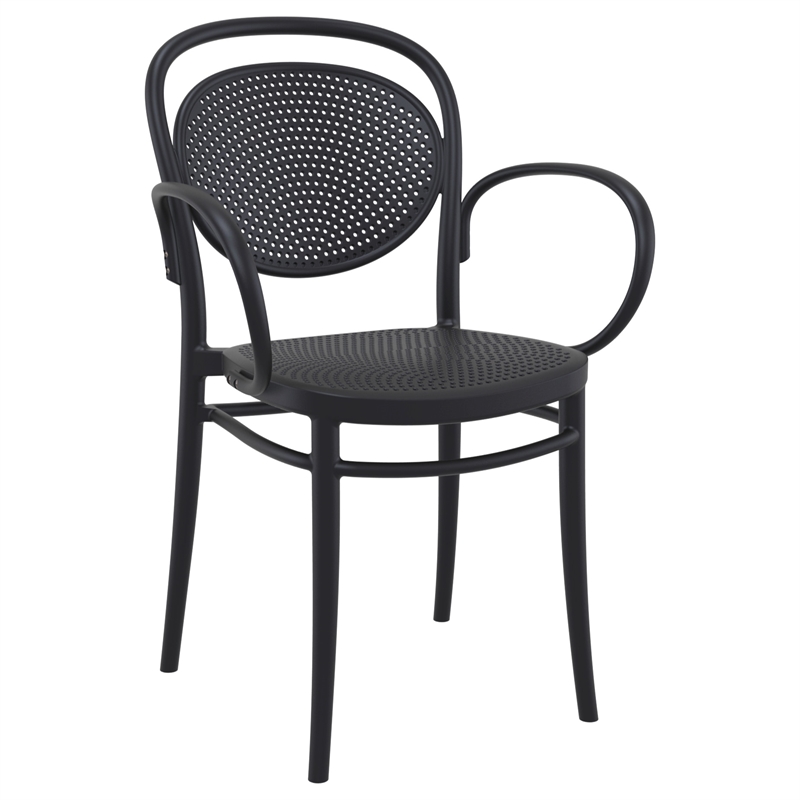 Compamia Marcel Contemporary XL Resin Indoor/Outdoor Arm Chair Black