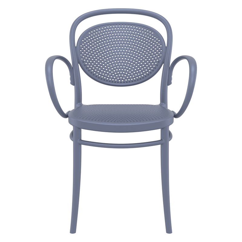 Compamia Marcel Contemporary XL Resin Indoor/Outdoor Arm Chair Dark Gray