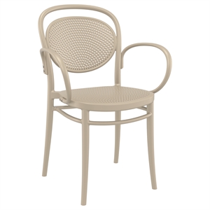 Compamia Marcel 17.3&quot Contemporary XL Resin Outdoor Arm Chair Taupe