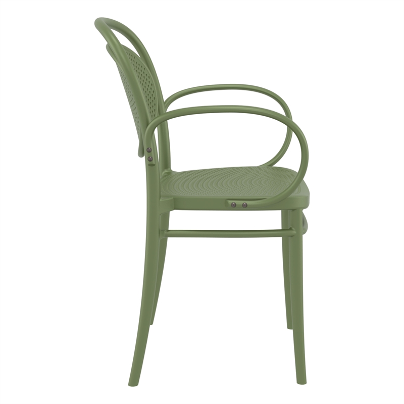 Compamia Marcel Contemporary XL Resin Indoor/Outdoor Arm Chair Olive Green
