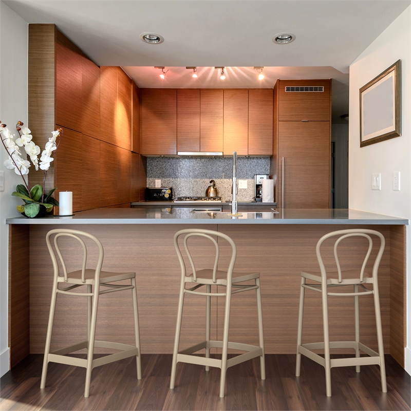 Compamia Victor Contemporary Resin Indoor Outdoor Counter Stool Taupe