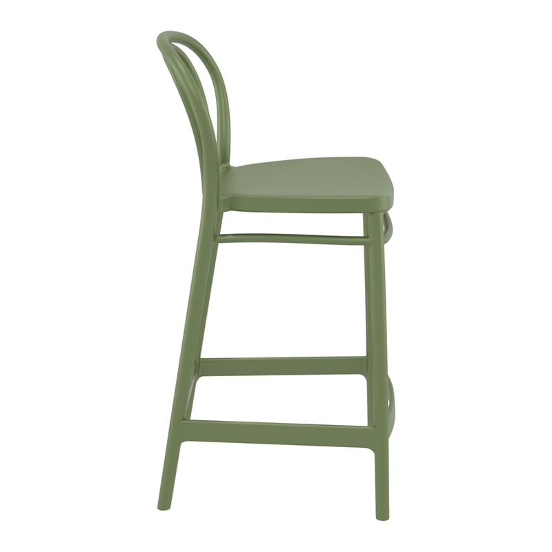 Compamia Victor Contemporary Resin Indoor Outdoor Counter Stool Olive Green