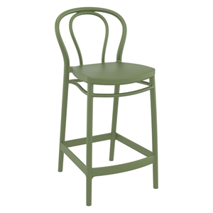 Compamia Victor Contemporary Resin Indoor Outdoor Counter Stool Olive Green
