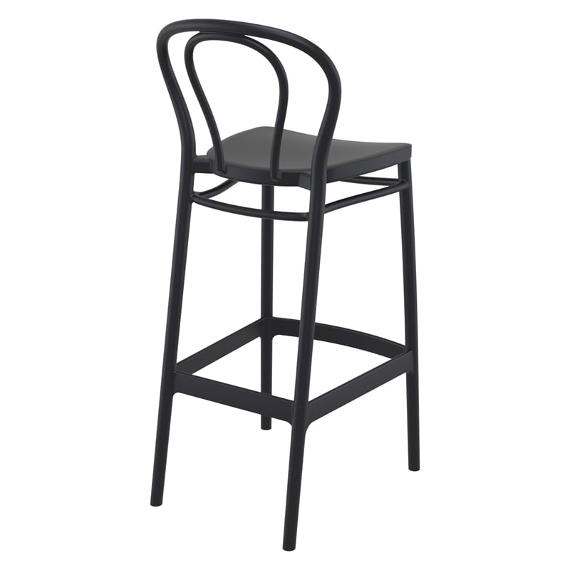 Compamia Victor Contemporary Resin Indoor Outdoor Bar Stool Black