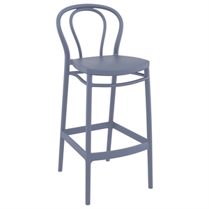 Compamia Victor Contemporary Resin Outdoor Bar Stool in Dark Gray