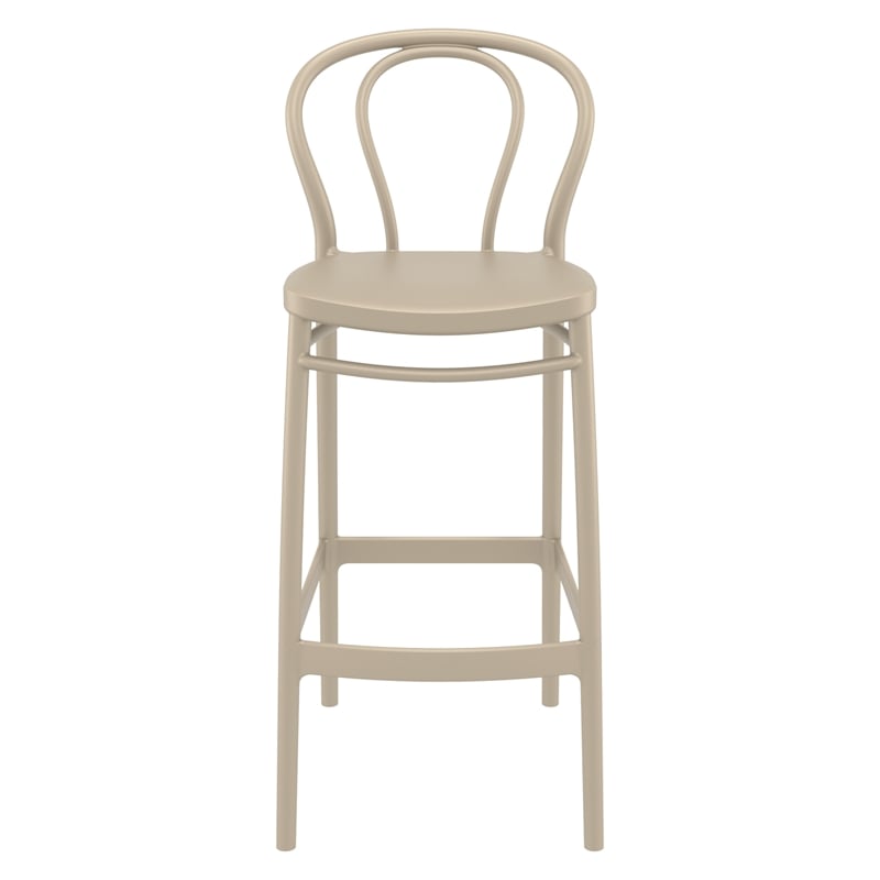 Compamis Victor Contemporary Resin Indoor Outdoor Bar Stool Taupe