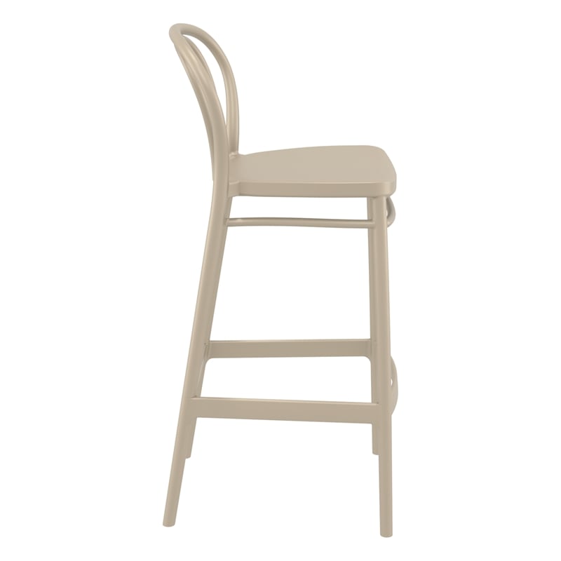 Compamis Victor Contemporary Resin Indoor Outdoor Bar Stool Taupe