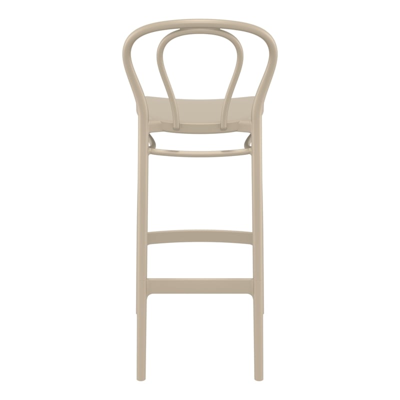 Compamis Victor Contemporary Resin Indoor Outdoor Bar Stool Taupe