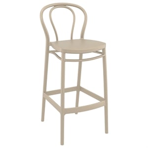 Compamis Victor Contemporary Resin Indoor Outdoor Bar Stool Taupe