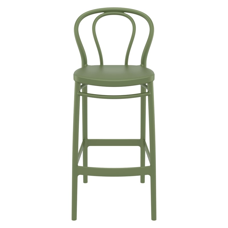 Compamia Victor Contemporary Resin Indoor Outdoor Bar Stool Olive Green