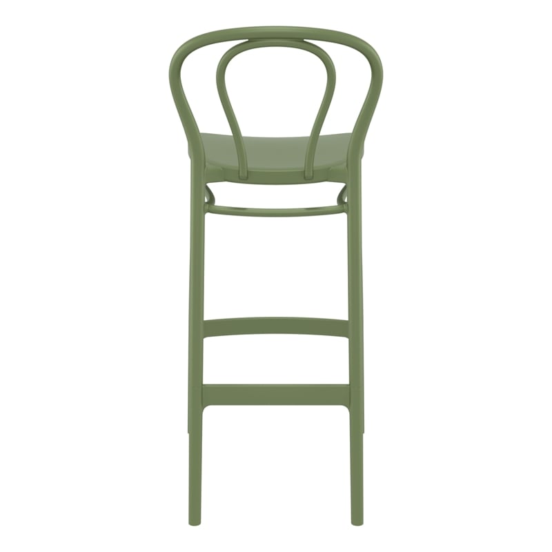 Compamia Victor Contemporary Resin Indoor Outdoor Bar Stool Olive Green