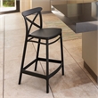 Compamia Cross Contemporary Resin Indoor Outdoor Counter Stool Black