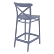 Compamia Cross Contemporary Resin Indoor Outdoor Counter Stool Dark Gray