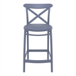 Compamia Cross Contemporary Resin Indoor Outdoor Counter Stool Dark Gray