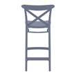 Compamia Cross Contemporary Resin Indoor Outdoor Counter Stool Dark Gray