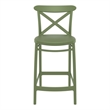 Compamia Cross Contemporary Resin Indoor Outdoor Counter Stool Olive Green
