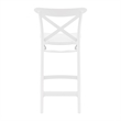 Compamia Cross Contemporary Resin Indoor Outdoor Counter Stool White