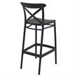 Compamia Cross Contemporary Resin Indoor Outdoor Bar Stool Black