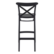 Compamia Cross Contemporary Resin Indoor Outdoor Bar Stool Black