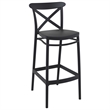 Compamia Cross Contemporary Resin Indoor Outdoor Bar Stool Black