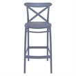 Compamia Cross Contemporary Resin Indoor Outdoor Bar Stool Dark Gray