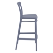 Compamia Cross Contemporary Resin Indoor Outdoor Bar Stool Dark Gray