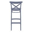 Compamia Cross Contemporary Resin Indoor Outdoor Bar Stool Dark Gray