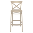 Compamia Cross Contemporary Resin Indoor Outdoor Bar Stool Taupe