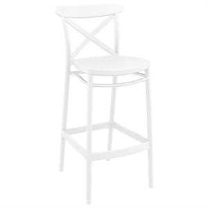 Compamia Cross 29.5&quot Contemporary Indoor Outdoor Bar Stool White