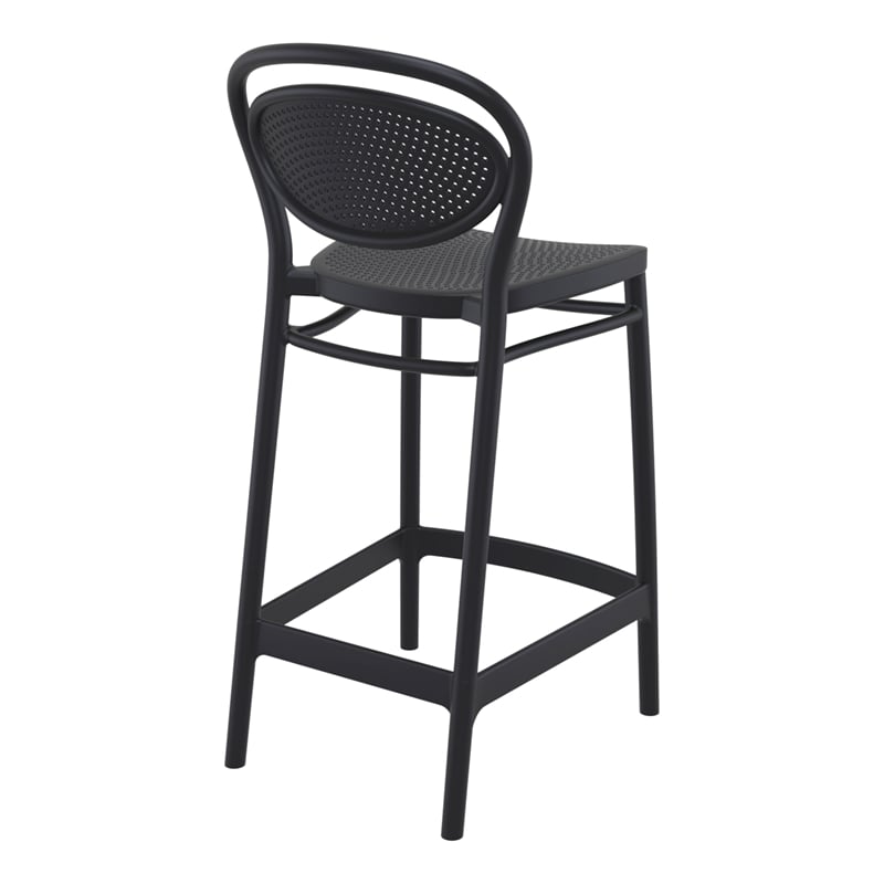 Compamia Marcel Contemporary Resin Indoor Outdoor Counter Stool Black