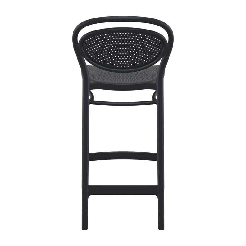 Compamia Marcel Contemporary Resin Indoor Outdoor Counter Stool Black