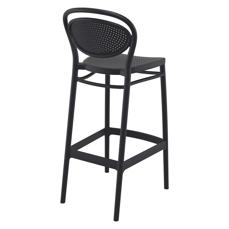 Compamia Marcel Contemporary Resin Indoor Outdoor Bar Stool Black