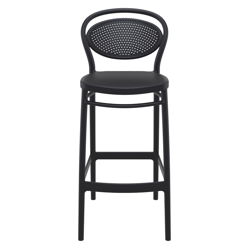 Compamia Marcel Contemporary Resin Indoor Outdoor Bar Stool Black
