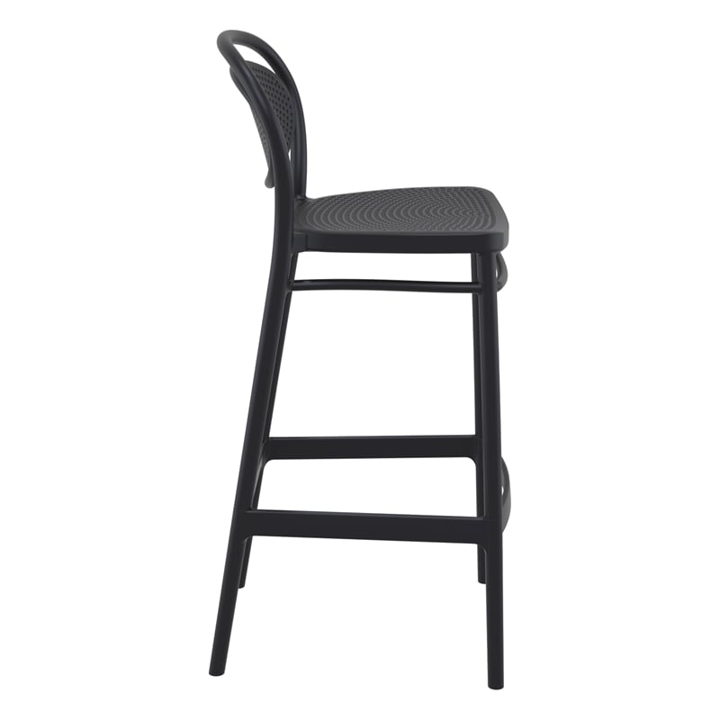 Compamia Marcel Contemporary Resin Indoor Outdoor Bar Stool Black