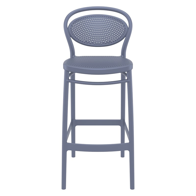 Compamia Marcel Contemporary Resin Indoor Outdoor Bar Stool Dark Gray