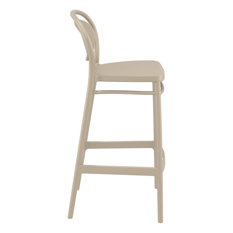 Compamia Marcel Contemporary Resin Indoor/Outdoor Bar Stool Taupe