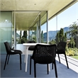 Compamia Air Maya Square Dining Set with White Table and 4 Black Chairs