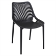 Compamia Air Maya Square Dining Set with White Table and 4 Black Chairs