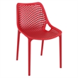 Compamia Air Maya Square Dining Set with White Table and 4 Red Chairs