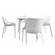 Compamia Air Maya Square Dining Set with White Table and 4 White Chairs