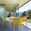 Compamia Air Maya Square Dining Set with White Table and 4 Yellow Chairs