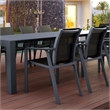 Compamia Pacific Sling Arm Chair - Dark Gray Frame Black Sling